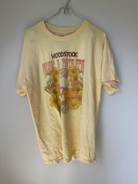Woodstock Graphic Tee - Yellow Short Sleeve Women's Top